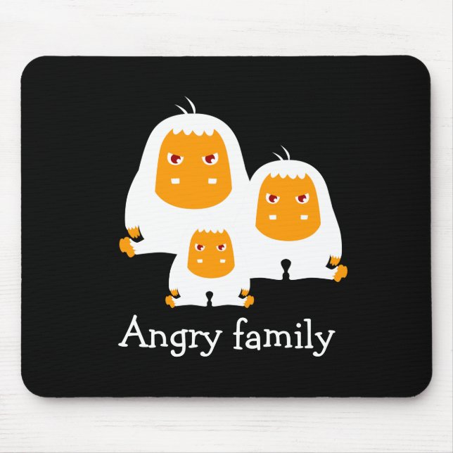 Mousepad Família irritada Macacos design T Shirt (Frente)