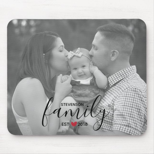 Mousepad Família Negra Leste. Ano com Foto da Família Red H (Frente)