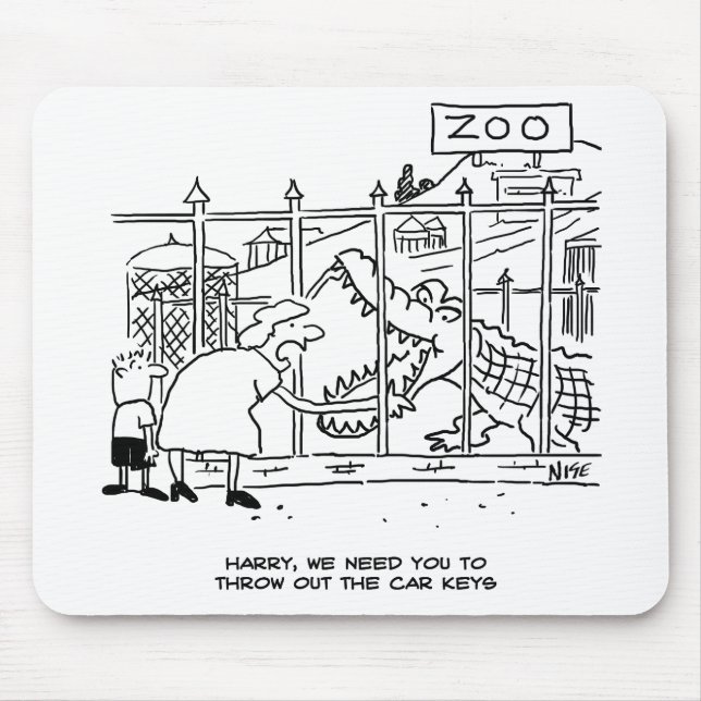 Mousepad Família no Zoo. Pai Engolido pelo Alligador (Frente)