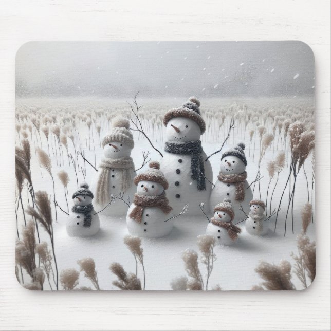 Mousepad Família Snowman No Campo (Frente)