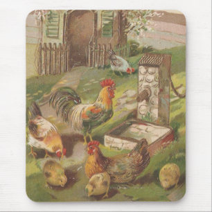 Mousepad Família Vintage Chicken