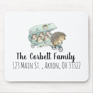 Mousepad Família Whimsical Hedgehog Personalizável