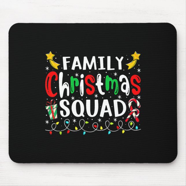 Mousepad Familiar Natal Santa Hat Tripulação Brincadeira Ho (Frente)