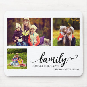 Mousepad Family Forever 3 fotos colagem doce citação mãe