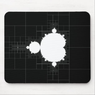 Mousepad Famoso Conjunto Fratural Mandelbrot Branco a Preto