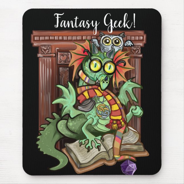 Mousepad Fan Dragon "Fantasy Geek!" (Frente)