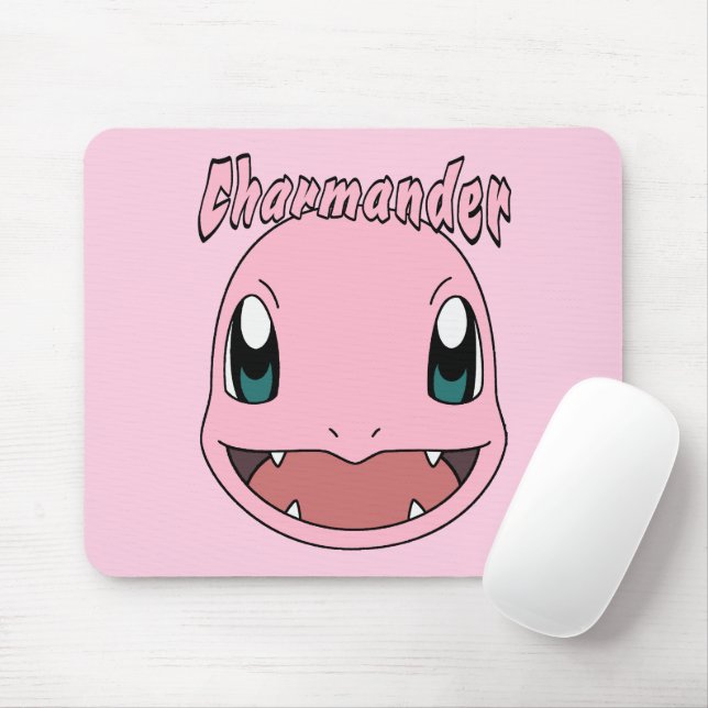 Mousepad Fanarte do Charmander Rosa Pokémon (Com mouse)