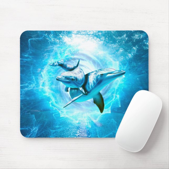 Mousepad fantasia azul de golfinho (Com mouse)