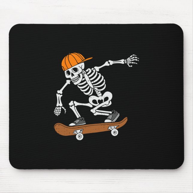Mousepad Fantasia de Halloween de skate Skeleton andando de (Frente)