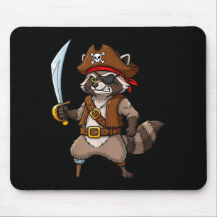 Mousepad Fantasia de Halloween engraçada de guaxinim pirata