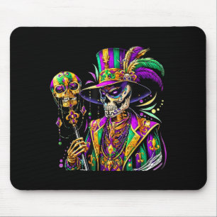 Mousepad Fantasia de Mardi Gras Crânio de Açúcar Carnaval N