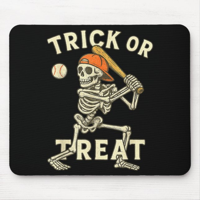 Mousepad Fantasias de Halloween de Beisebol de Esqueleto Di (Frente)