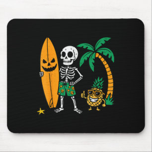 Mousepad Fantasias de Halloween de Surfista Esqueleto Havai