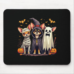 Mousepad Fantasias de Halloween para Chihuahua Múmia Bruxa