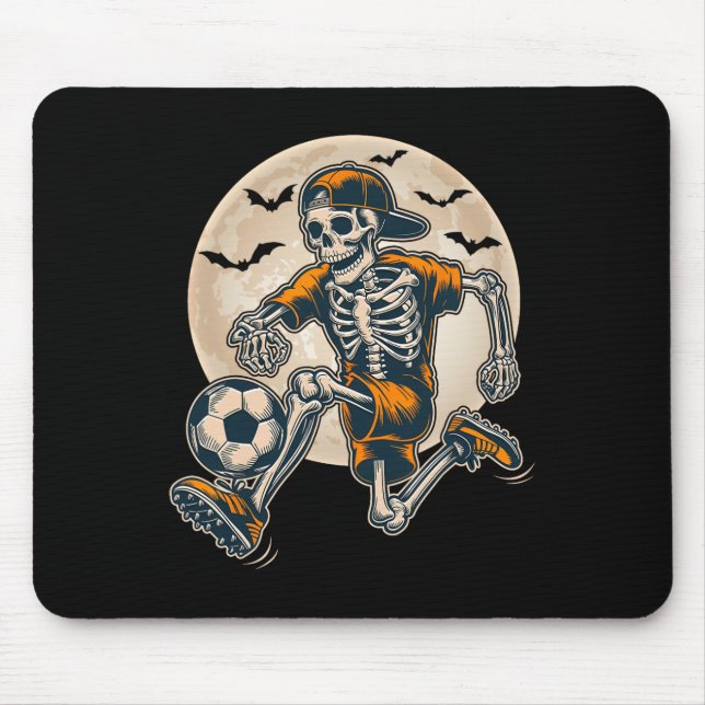 Mousepad Fantasias engraçadas de futebol de esqueleto para  (Frente)