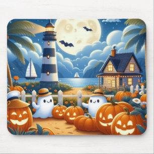 Mousepad Fantasma/abóboras do Dia das Bruxas Justo/Costeiro