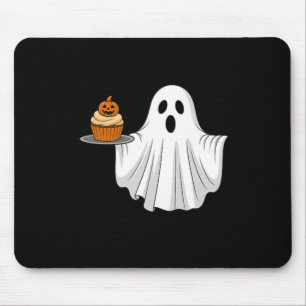 Mousepad Fantasma Bonita do Halloween Segurando Pocke Cupca