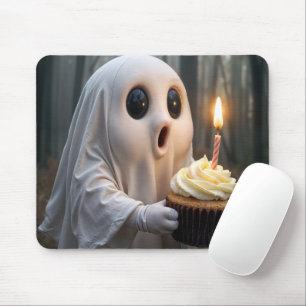 Mousepad Fantasma com Cupcake de aniversário