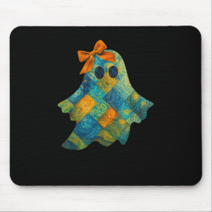 Mousepad Fantasma Com Design de Halloween De Arco Laranja