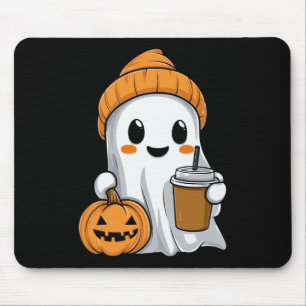 Mousepad Fantasma De Halloween Com Engraçado Café Encantado