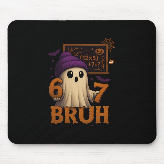 Mousepad Fantasma de Matemática Engraçado 67 Bruh Meme de H (Frente)