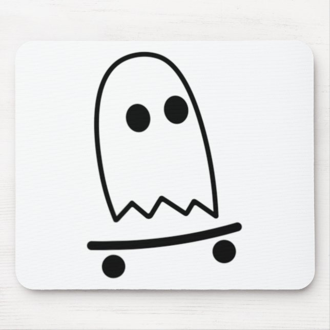 Mousepad Fantasma de Skateboard Lazy Halloween Diversão Ska (Frente)