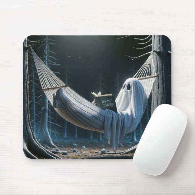 Mousepad Fantasma do Halloween em uma Rede (Com mouse)
