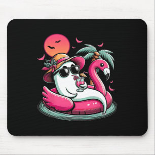 Mousepad Fantasma Em Lifebuoy Flamingo Num Verão De Piscina