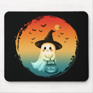Mousepad fantasma fofo abóbora halloween outono temporada d