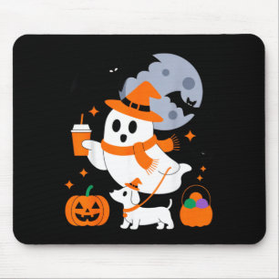 Mousepad Fantasma Fofo Com Cachorro de Abóbora Para Diversã