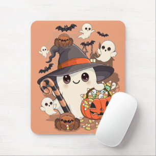 Mousepad Fantasma Kawaii de Halloween Fofo