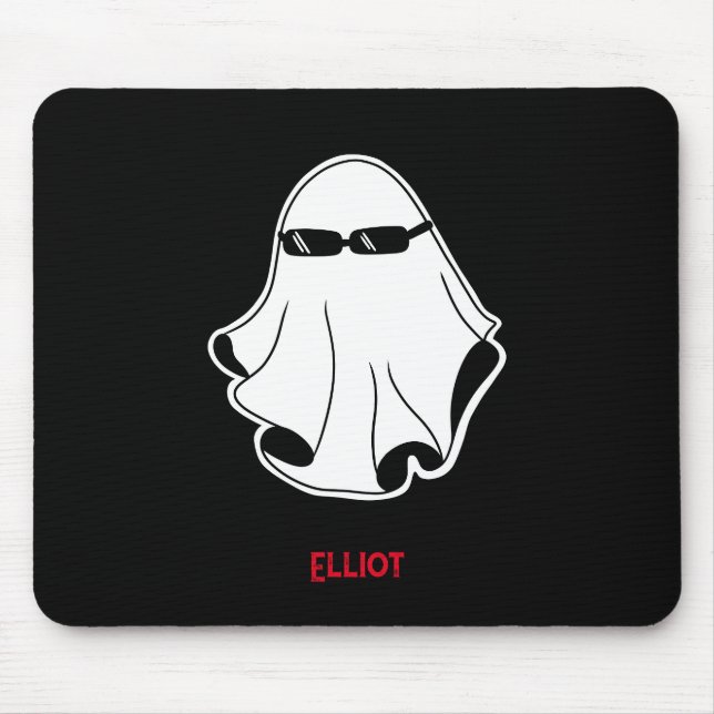 Mousepad Fantasma legal com óculos escuros pretos e Cobrir  (Frente)