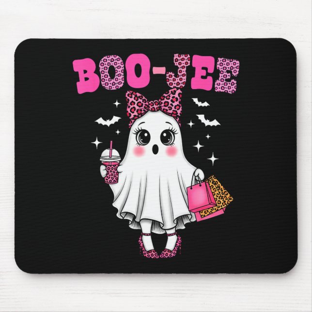 Mousepad Fantasma Leopardo Coquete Café Boo-jee Halloween B (Frente)