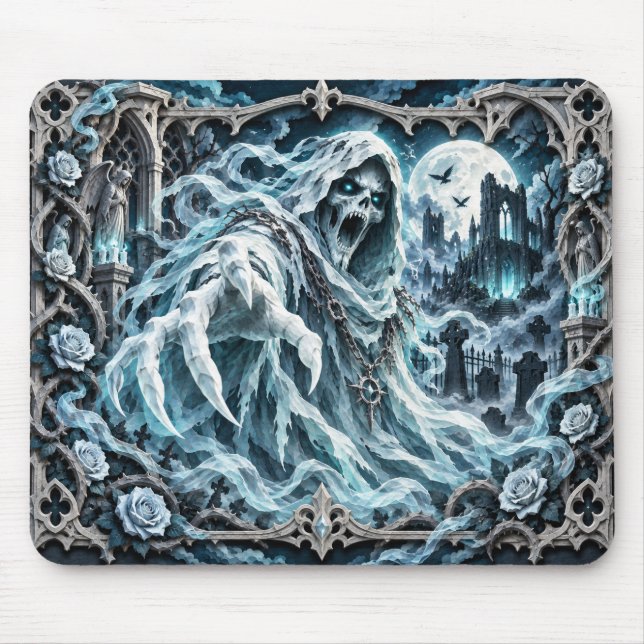 Mousepad Fantasma, Monstro de Corte de Papel (Frente)