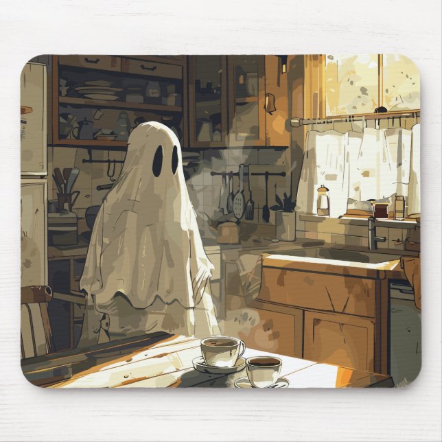 Mousepad Fantasma na cozinha do café (Frente)