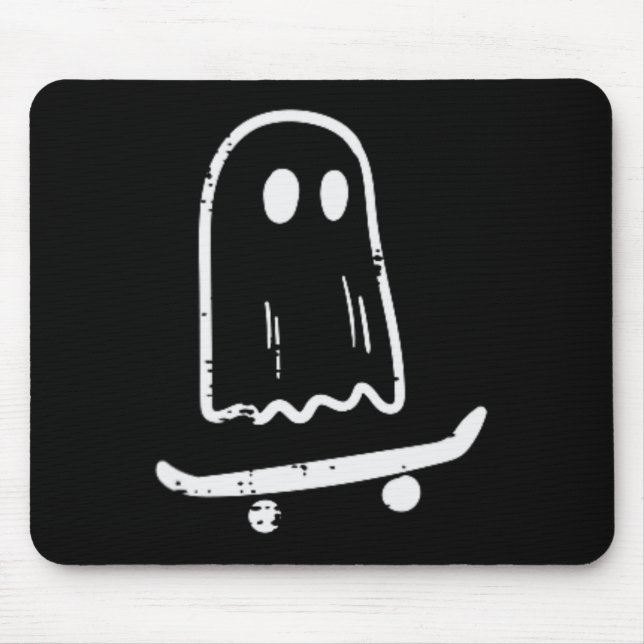 Mousepad Fantasma No Skateboard Retro Halloween Costume Bo (Frente)