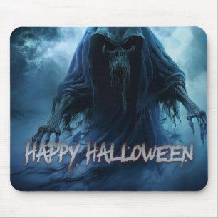 Mousepad Fantasma preto em uma paisagem infernal - Hallowee