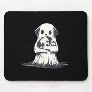 Mousepad Fantasma segurando cachorrinho Roupa engraçada de 