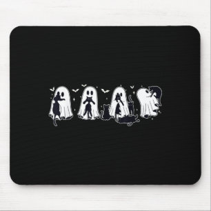 Mousepad Fantasma segurando gato preto Halloween amante de