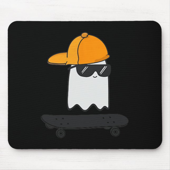 Mousepad Fantasma Skateboarding Fácil Roupa de Halloween En (Frente)