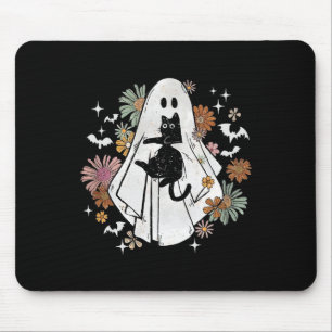 Mousepad Fantasma Spooky Segurando Cabelo Floral Negro