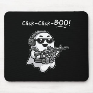 Mousepad Fantasma Tático Engraçado Clique em Boo Halloween