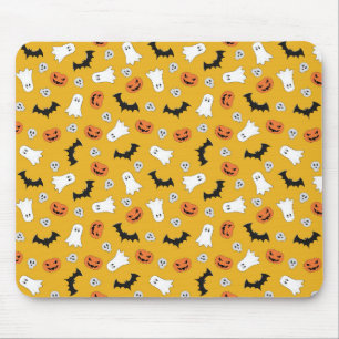 Mousepad Fantasmas bonitos do Halloween, Pumpkins, Skulls,