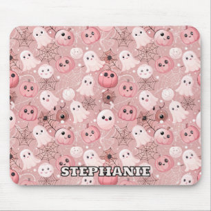 Mousepad Fantasmas Rosa e Pumpkins Whimseen