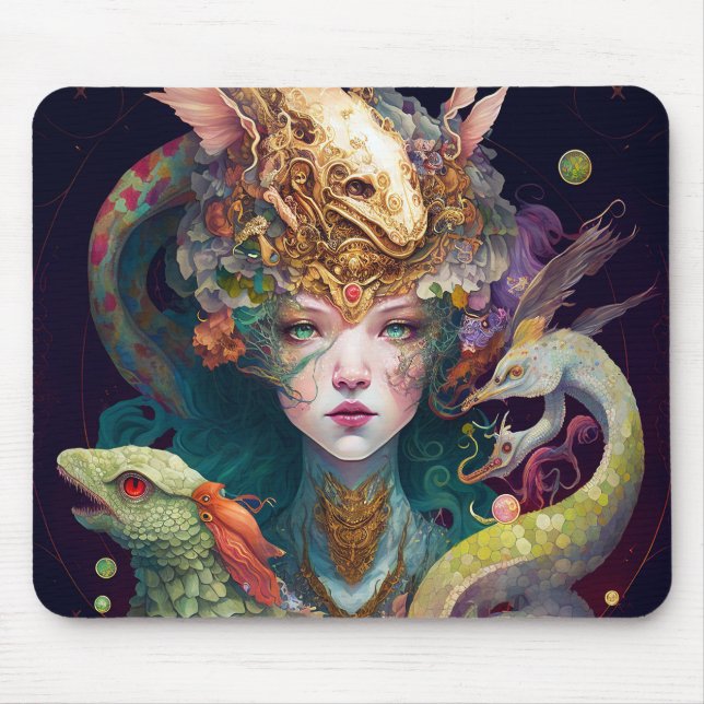 Mousepad Fantasy Art Dragon Deusa Rainha (Frente)