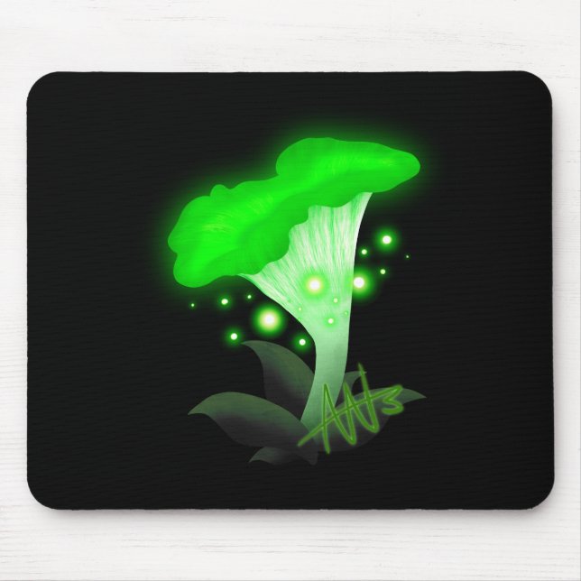 Mousepad Fantasy Chanterelle Glossudo Cogumelo Verde (Frente)