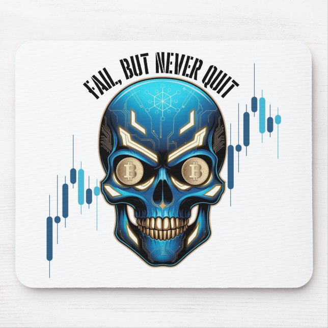 Mousepad Fantasy Design | Crypto Btc | Motivation | Blue (Frente)