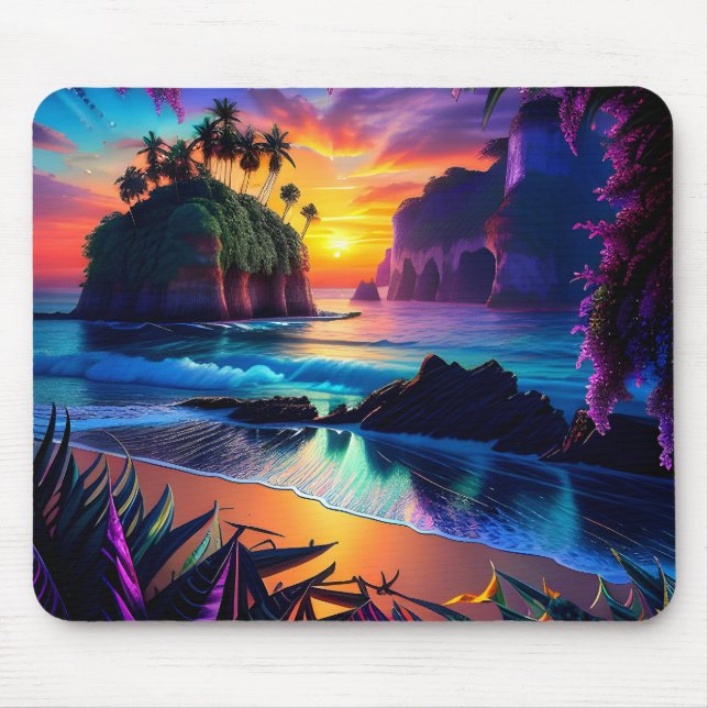 Mousepad Fantasy Tropical Beach Three (Frente)