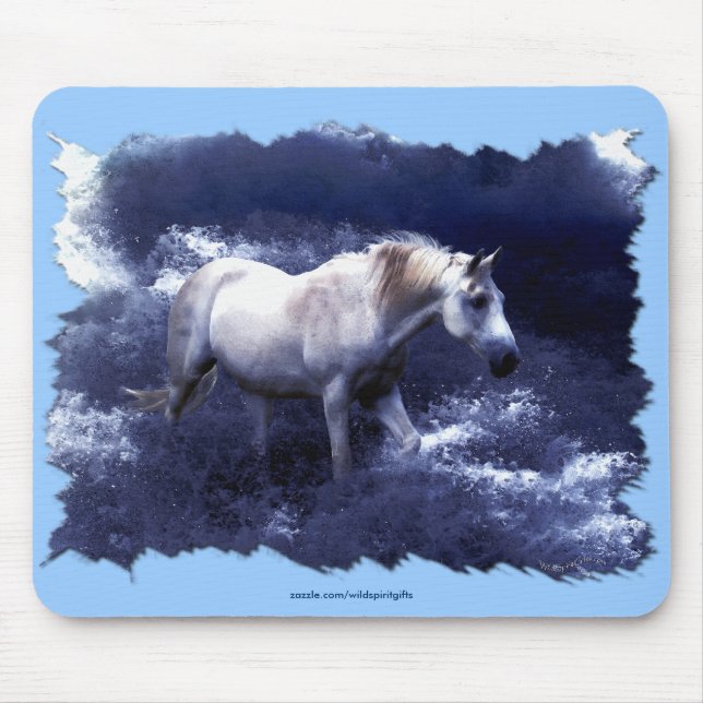 Mousepad Fantasy White Horse & Ocean Surf Gifts (Frente)