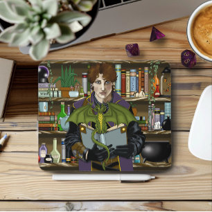 Mousepad Fantasy Wizard Livros Poções de Dragões